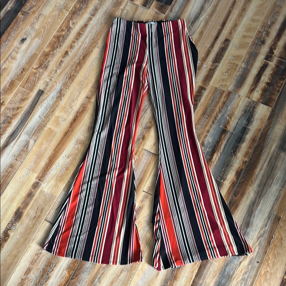 Triple Seven Striped Flared Pants size small